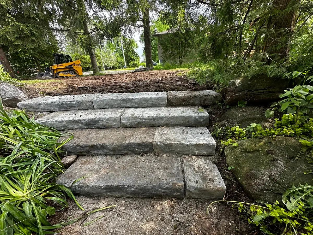 Armour stone landscaping project