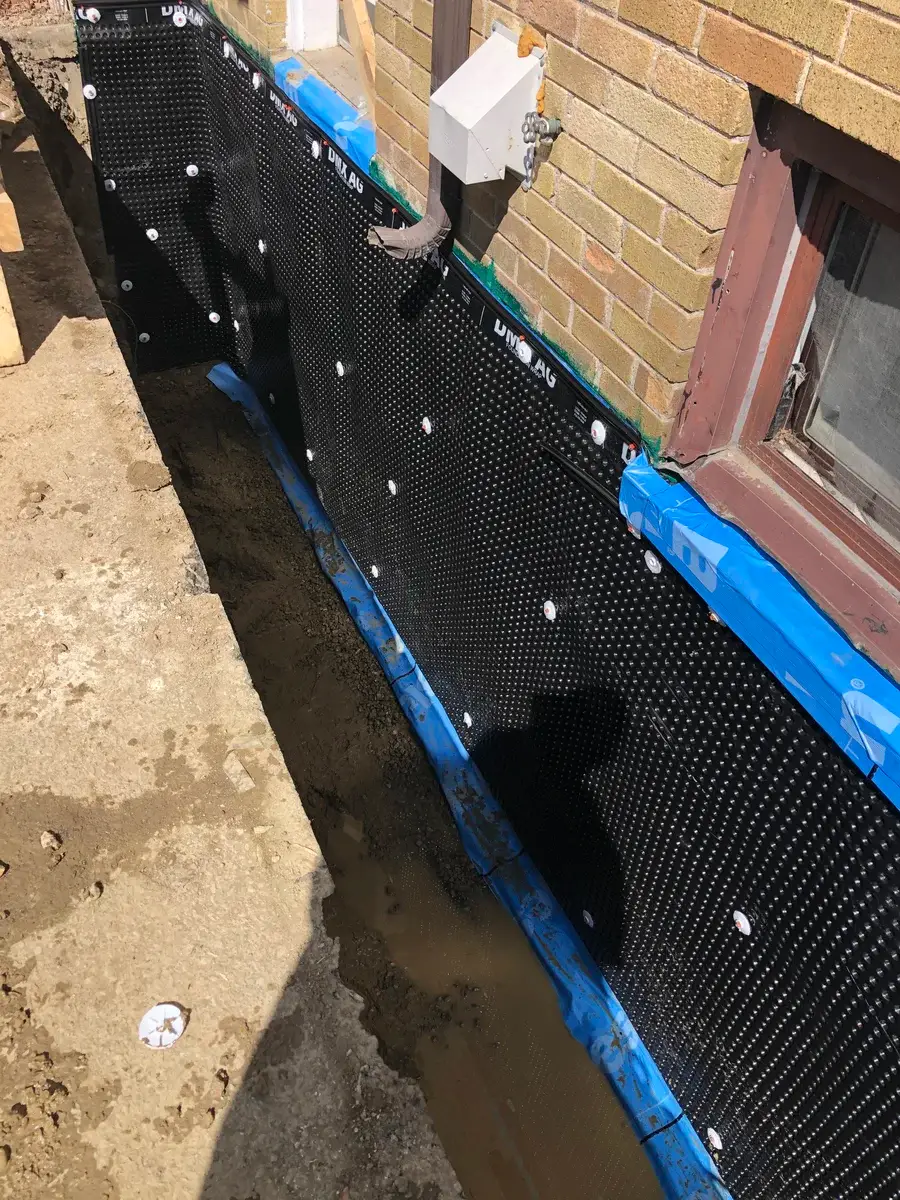 Basement waterproofing project